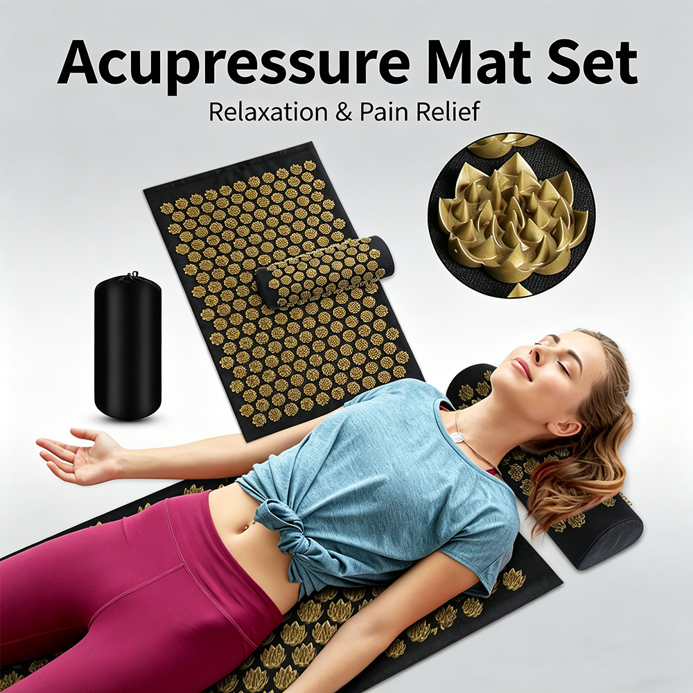 Acupressure Mat Set - Kuznetsov's Applicator Acupressure Mat Pillow Set,