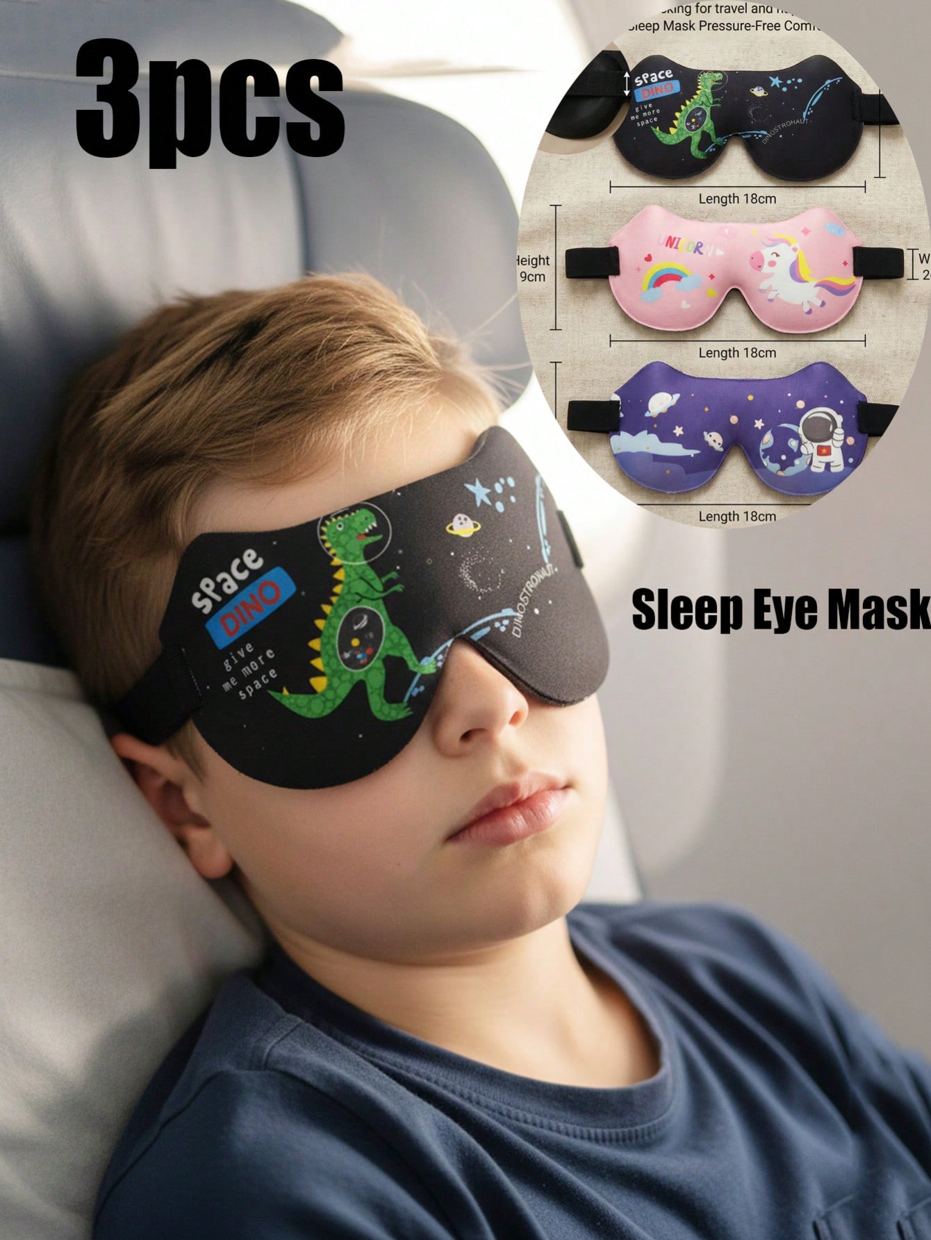 Sleep Eye Mask 3D - 3Pcs Kids Adults 3D Stereo Sleep