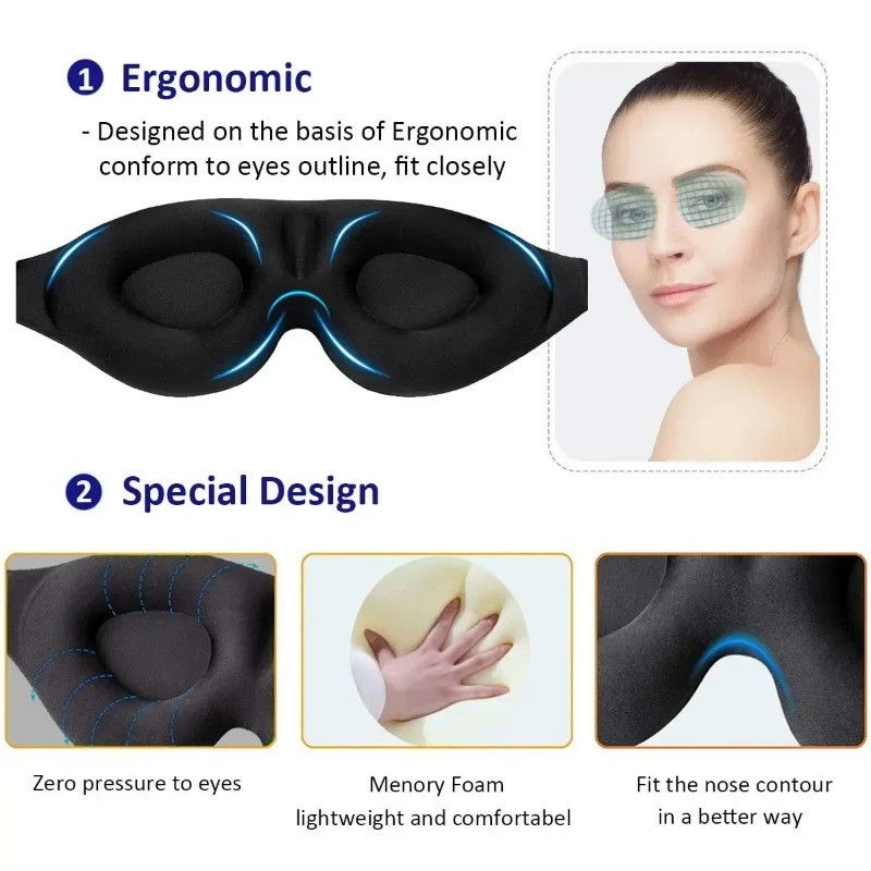 1pc 3D Contoured Sleep Mask Li - đánh giá và giá Sleep Eye Mask 3D