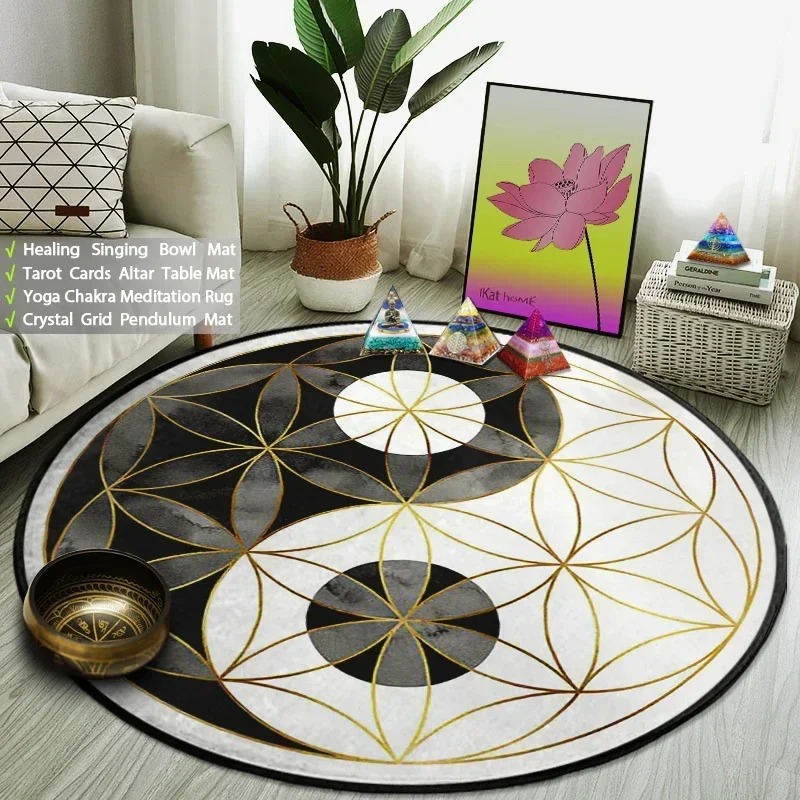 Yin Yang Taiji Round Rug Flowe - đánh giá và giá Acupressure Mat Set