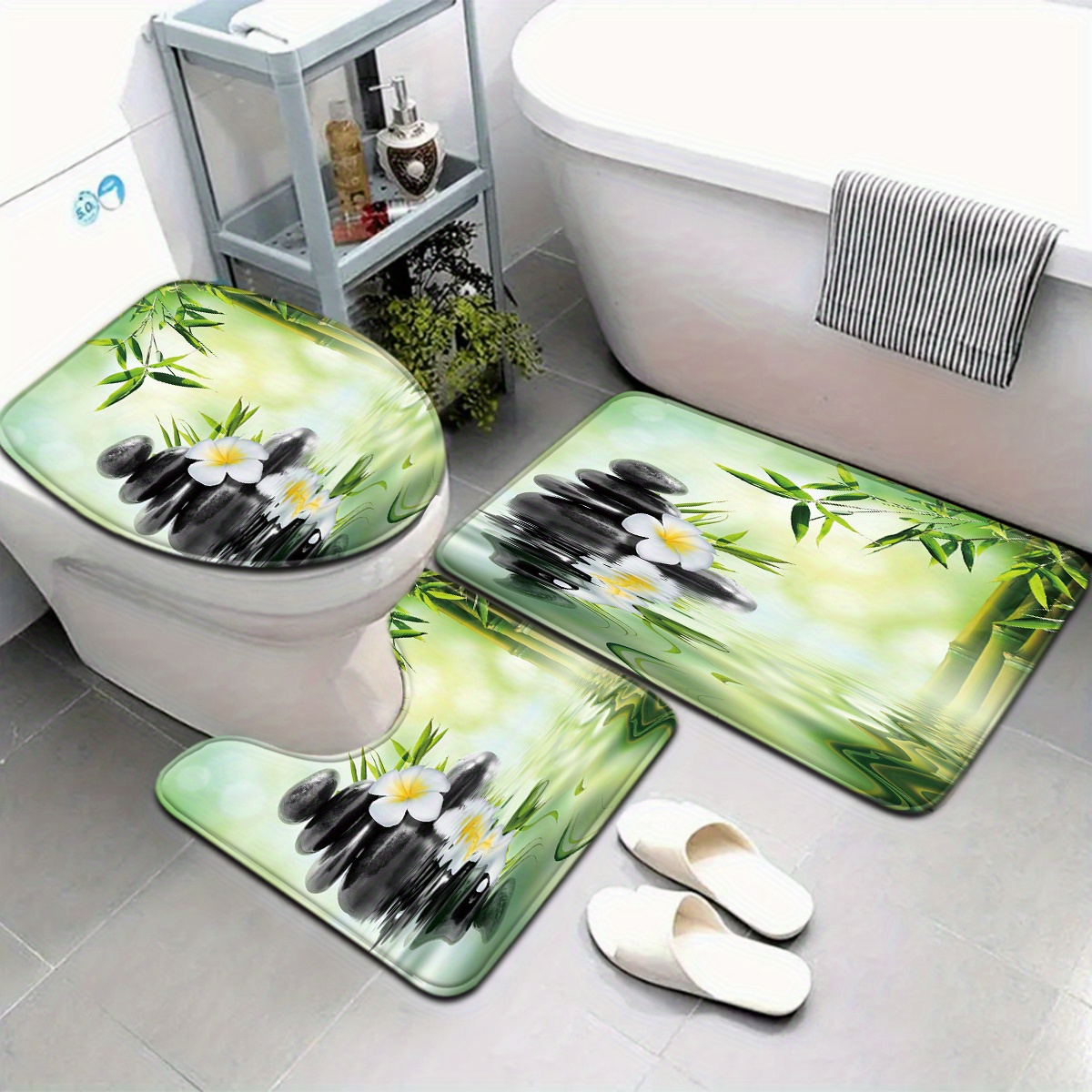 3-Piece Chinese Bamboo Water F - đánh giá và giá Bamboo Bath Mat