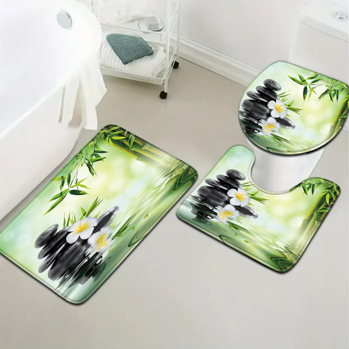 3-Piece Chinese Bamboo Water F - đánh giá và giá Bamboo Bath Mat