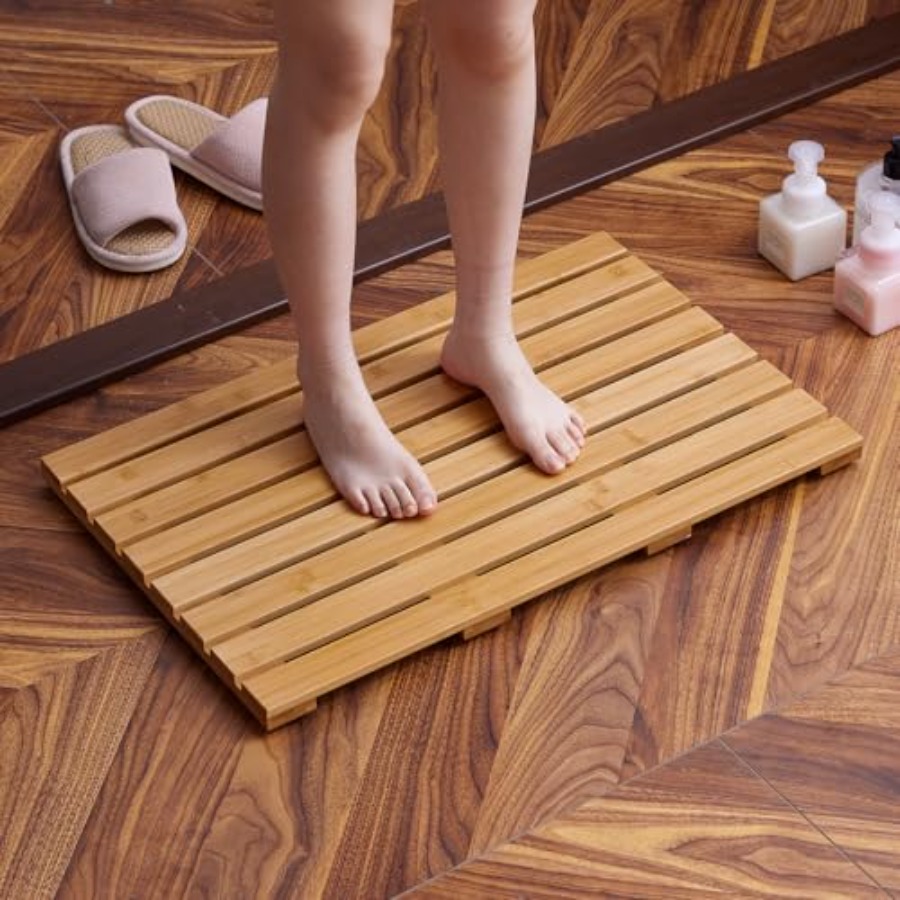 Bamboo Bath Mat for Shower wit - đánh giá và giá Bamboo Bath Mat
