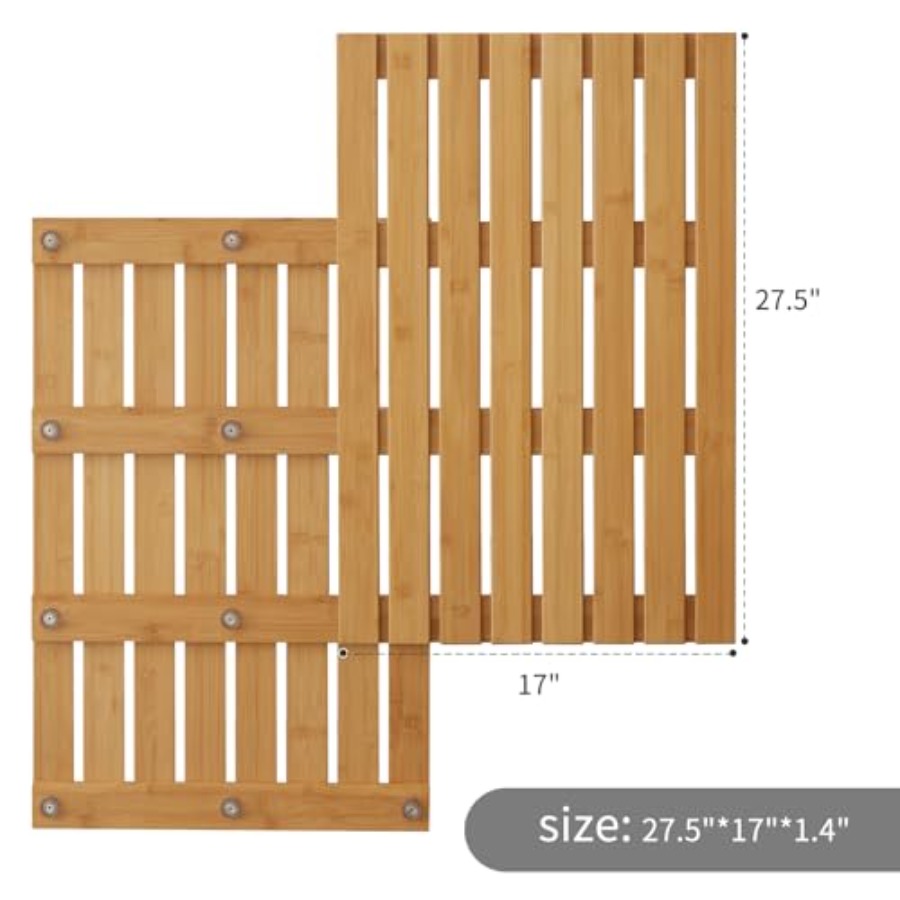 Bamboo Bath Mat for Shower wit - đánh giá và giá Bamboo Bath Mat