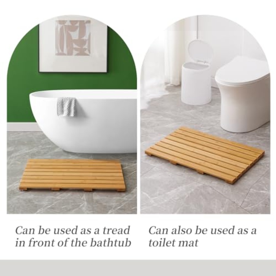 Bamboo Bath Mat for Shower wit - đánh giá và giá Bamboo Bath Mat