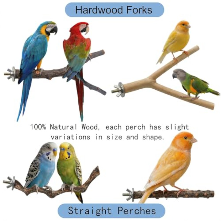 8PCS natural wood bird perches - đánh giá và giá Health & Wellness Rehab