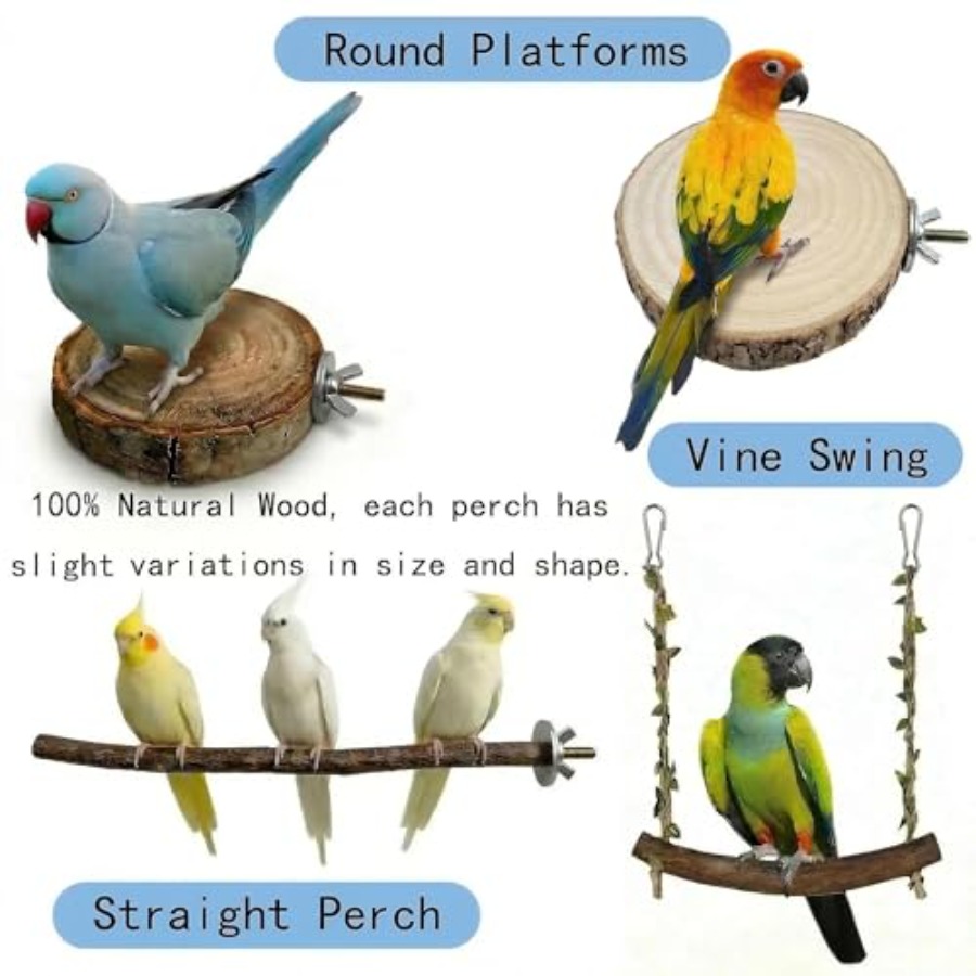 8PCS natural wood bird perches - đánh giá và giá Health & Wellness Rehab
