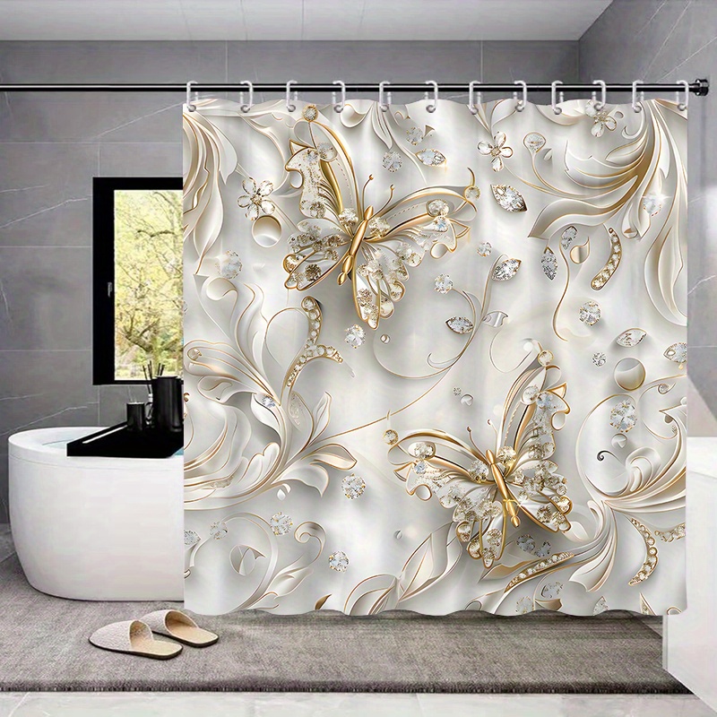 4pcs Elegant Butterfly Shower  - đánh giá và giá Bamboo Bath Mat