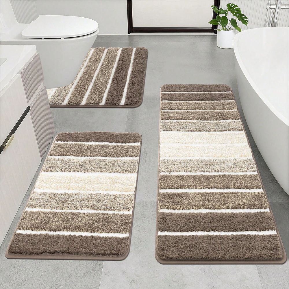 3 Piece Bathroom Rug Mat Set,  - đánh giá và giá Bamboo Bath Mat