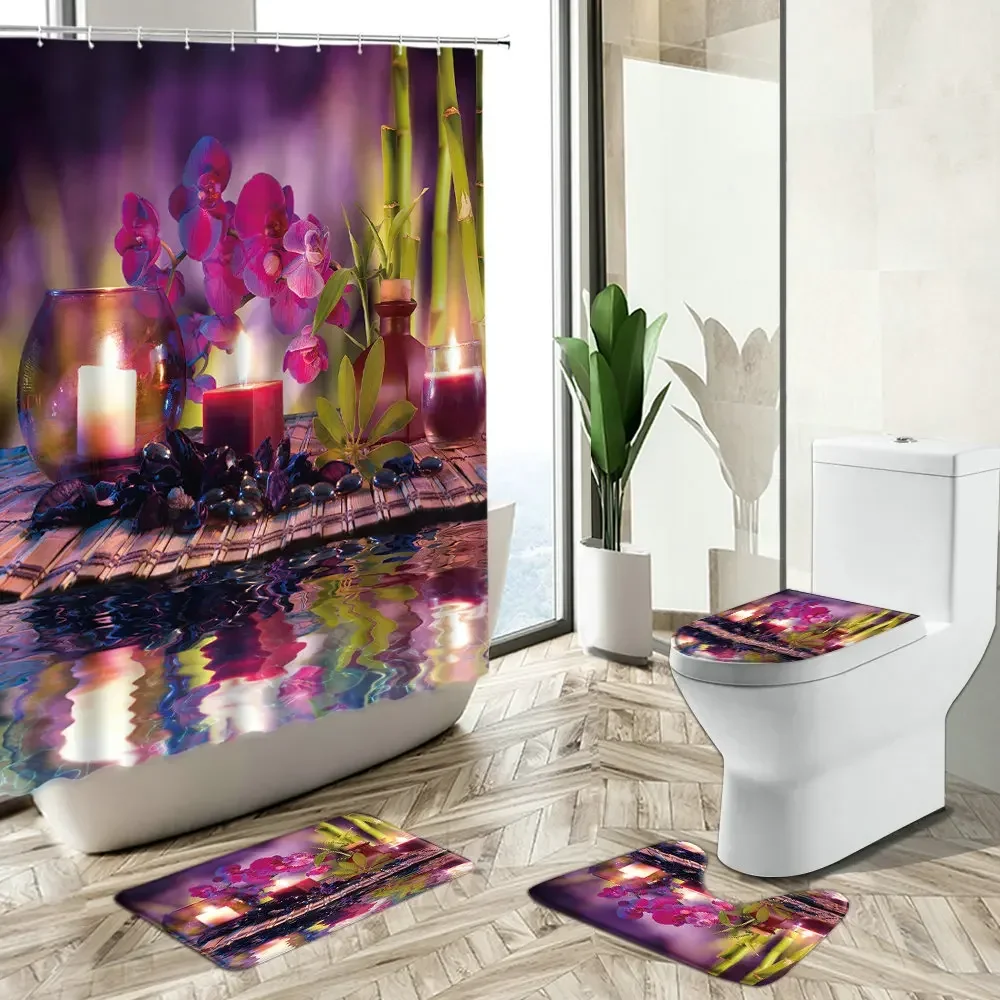 Shower Curtain Orchid Green Ba - đánh giá và giá Bamboo Bath Mat